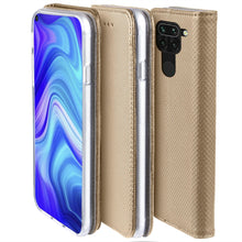 Afbeelding in Gallery-weergave laden, Moozy Case Flip Cover for Xiaomi Redmi Note 9, Gold - Smart Magnetic Flip Case with Card Holder and Stand
