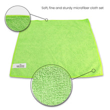 Załaduj obraz do przeglądarki galerii, VILSTO Microfibre Cloth, Reusable Lint Free Cloth, Easy Clean Cloth, Window Cleaning, Microfibre Towel, Cleaning Supplies, 30x30 cm, 10 Pieces, Green
