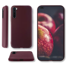 Ladda upp bild till gallerivisning, Moozy Minimalist Series Silicone Case for OnePlus Nord, Wine Red - Matte Finish Slim Soft TPU Cover
