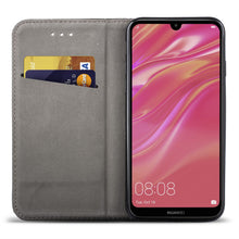 Cargar imagen en el visor de la galería, Moozy Case Flip Cover for Huawei Y7 2019, Huawei Y7 Prime 2019, Black - Smart Magnetic Flip Case with Card Holder and Stand
