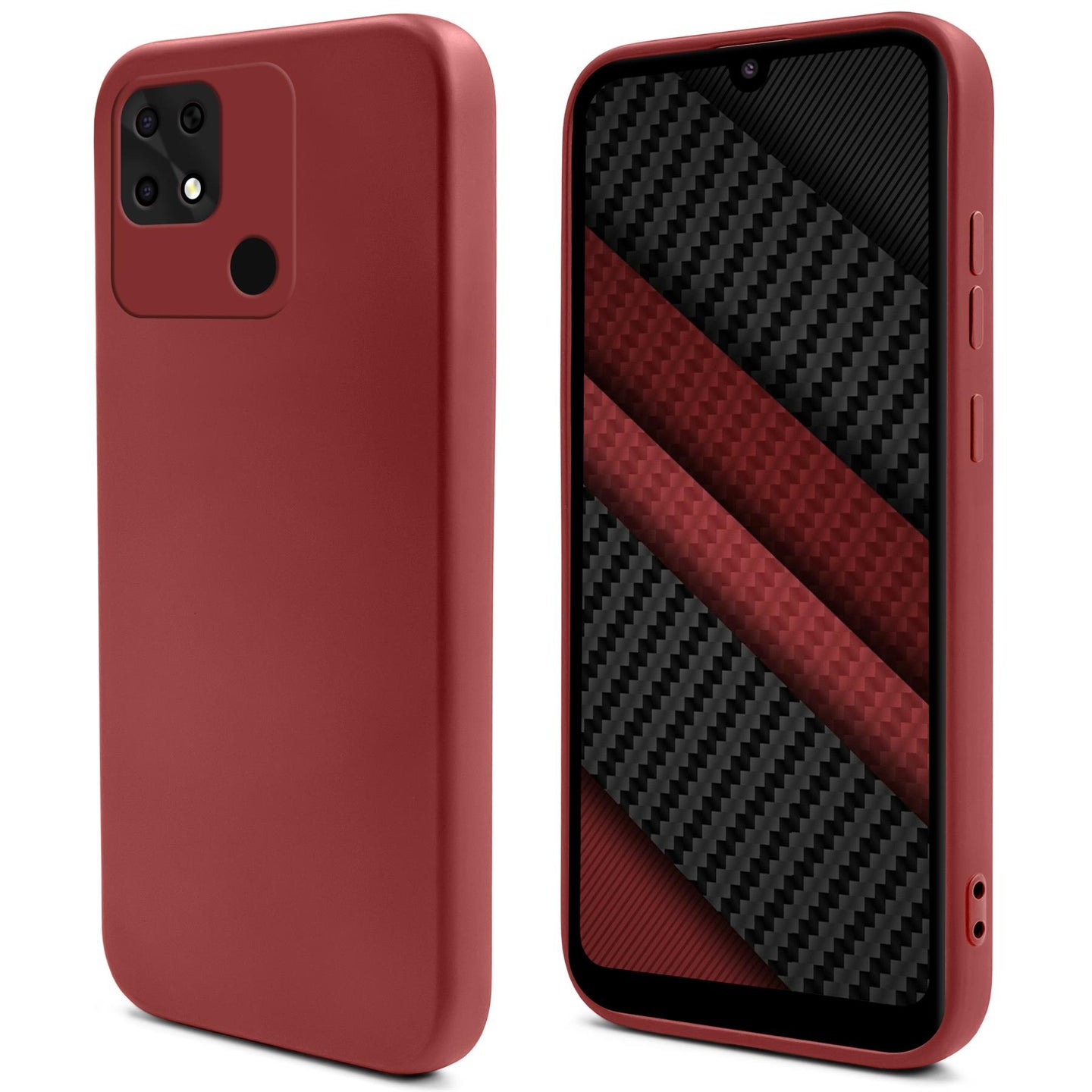 Moozy Lifestyle. Silicone Case for Xiaomi Redmi 10C, Vintage Pink - Liquid Silicone Lightweight Cover with Matte Finish and Soft Microfiber Lining, Premium Silicone Case