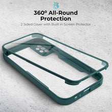 Załaduj obraz do przeglądarki galerii, Moozy 360 Case for Samsung A32 5G - Green Rim Transparent Case, Full Body Double-sided Protection, Cover with Built-in Screen Protector
