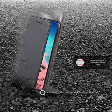 Charger l&#39;image dans la galerie, Moozy Case Flip Cover for Samsung S10 Lite, Black - Smart Magnetic Flip Case with Card Holder and Stand
