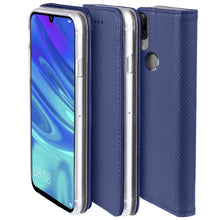 Lade das Bild in den Galerie-Viewer, Moozy Case Flip Cover for Huawei P Smart 2019, Honor 10 Lite, Dark Blue - Smart Magnetic Flip Case with Card Holder and Stand
