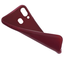 Cargar imagen en el visor de la galería, Moozy Minimalist Series Silicone Case for Samsung A40, Wine Red - Matte Finish Slim Soft TPU Cover
