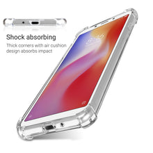 Charger l&#39;image dans la galerie, Moozy Shock Proof Silicone Case for Xiaomi Redmi 6 - Transparent Crystal Clear Phone Case Soft TPU Cover
