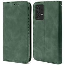 Załaduj obraz do przeglądarki galerii, Moozy Marble Green Flip Case for Samsung A52s 5G and Samsung A52 - Flip Cover Magnetic Flip Folio Retro Wallet Case with Card Holder and Stand, Credit Card Slots, Kickstand Function
