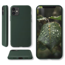 Załaduj obraz do przeglądarki galerii, Moozy Lifestyle. Designed for iPhone 11 Case, Dark Green - Liquid Silicone Cover with Matte Finish and Soft Microfiber Lining
