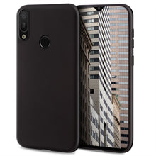 Załaduj obraz do przeglądarki galerii, Moozy Lifestyle. Designed for Huawei Y6 2019 Case, Black - Liquid Silicone Cover with Matte Finish and Soft Microfiber Lining

