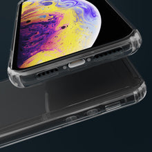 Załaduj obraz do przeglądarki galerii, Moozy Xframe Shockproof Case for iPhone X / iPhone XS - Transparent Rim Case, Double Colour Clear Hybrid Cover with Shock Absorbing TPU Rim
