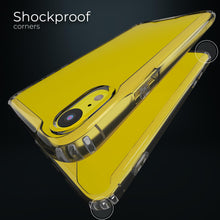 Load image into Gallery viewer, Moozy Xframe Shockproof Case for iPhone XR - Transparent Rim Case, Double Colour Clear Hybrid Cover with Shock Absorbing TPU Rim

