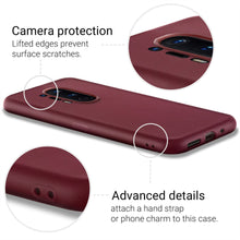 Ladda upp bild till gallerivisning, Moozy Minimalist Series Silicone Case for OnePlus 8 Pro, Wine Red - Matte Finish Slim Soft TPU Cover
