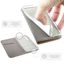 Załaduj obraz do przeglądarki galerii, Moozy Case Flip Cover for Samsung A50, Gold - Smart Magnetic Flip Case with Card Holder and Stand
