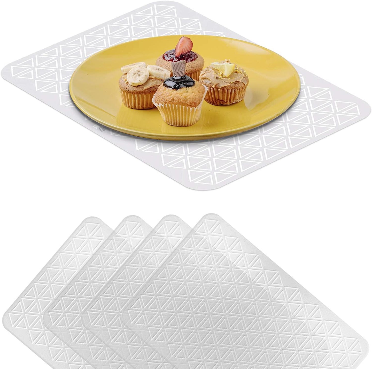 VILSTO Transparent Kitchen Mat, Coffe Table Mat, Table Protector, Waterproof Place Mats, Dining Table Placemat, Room Decor, Placemat Set 4 pieces
