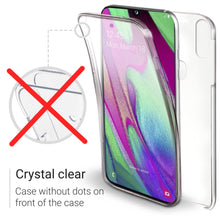 Lade das Bild in den Galerie-Viewer, Moozy 360 Degree Case for Samsung A40 - Transparent Full body Slim Cover - Hard PC Back and Soft TPU Silicone Front
