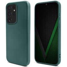 Ladda upp bild till gallerivisning, Moozy Lifestyle. Silicone Case for Samsung S22 Ultra, Dark Green - Liquid Silicone Lightweight Cover with Matte Finish and Soft Microfiber Lining, Premium Silicone Case
