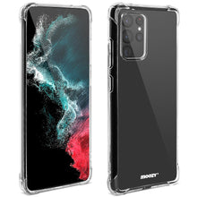 Carica l&#39;immagine nel visualizzatore di Gallery, Moozy Shockproof Silicone Case for Samsung S22 Ultra - Transparent Case with Shock Absorbing 3D Corners Crystal Clear Protective Phone Case Soft TPU Silicone Cover
