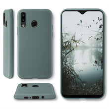 Ladda upp bild till gallerivisning, Moozy Minimalist Series Silicone Case for Samsung A20e, Blue Grey - Matte Finish Slim Soft TPU Cover
