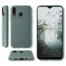 Cargar imagen en el visor de la galería, Moozy Minimalist Series Silicone Case for Samsung A20e, Blue Grey - Matte Finish Slim Soft TPU Cover
