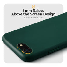 Load image into Gallery viewer, Moozy Minimalist Series Silicone Case for iPhone SE 2020, iPhone 8 and iPhone 7, Midnight Green - Matte Finish Slim Soft TPU Cover

