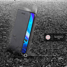 Carica l&#39;immagine nel visualizzatore di Gallery, Moozy Case Flip Cover for Xiaomi Redmi Note 9, Black - Smart Magnetic Flip Case with Card Holder and Stand
