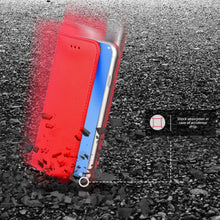 Cargar imagen en el visor de la galería, Moozy Case Flip Cover for Huawei P40 Lite, Red - Smart Magnetic Flip Case with Card Holder and Stand
