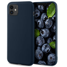 Załaduj obraz do przeglądarki galerii, Moozy Lifestyle. Designed for iPhone 11 Case, Midnight Blue - Liquid Silicone Cover with Matte Finish and Soft Microfiber Lining
