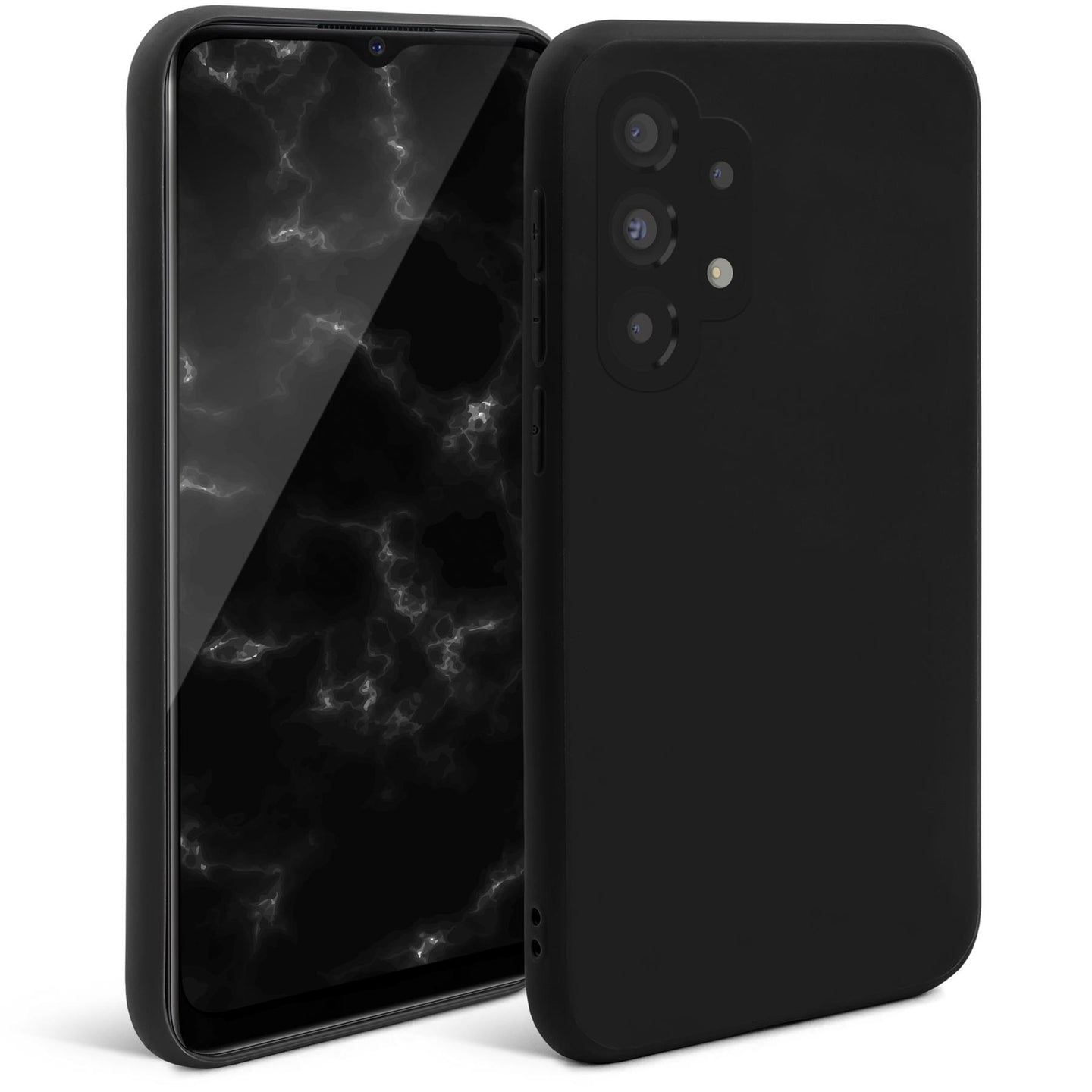 Moozy Minimalist Series Silicone Case for Samsung A32 5G, Black - Matte Finish Lightweight Mobile Phone Case Slim Soft Protective TPU Cover with Matte Surface