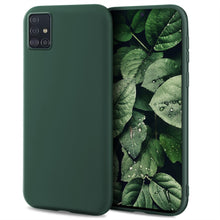 Afbeelding in Gallery-weergave laden, Moozy Minimalist Series Silicone Case for Samsung A71, Midnight Green - Matte Finish Slim Soft TPU Cover
