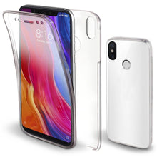 Carica l&#39;immagine nel visualizzatore di Gallery, Moozy 360 Degree Case for Xiaomi Mi 8 - Transparent Full body Slim Cover - Hard PC Back and Soft TPU Silicone Front
