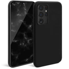 Ladda upp bild till gallerivisning, Moozy Minimalist Series Silicone Case for Samsung S22 Ultra, Black - Matte Finish Lightweight Mobile Phone Case Slim Soft Protective TPU Cover with Matte Surface
