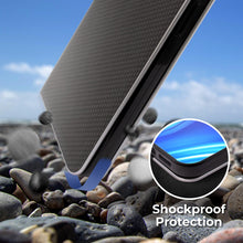 Carica l&#39;immagine nel visualizzatore di Gallery, Moozy Wallet Case for Xiaomi Redmi Note 9, Black Carbon – Metallic Edge Protection Magnetic Closure Flip Cover with Card Holder
