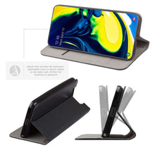 Carica l&#39;immagine nel visualizzatore di Gallery, Moozy Case Flip Cover for Samsung A80, Black - Smart Magnetic Flip Case with Card Holder and Stand
