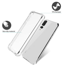 Charger l&#39;image dans la galerie, Moozy Shock Proof Silicone Case for Huawei P20 Pro - Transparent Crystal Clear Phone Case Soft TPU Cover
