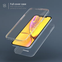 Carica l&#39;immagine nel visualizzatore di Gallery, Moozy 360 Degree Case for iPhone 12, iPhone 12 Pro - Full body Front and Back Slim Clear Transparent TPU Silicone Gel Cover
