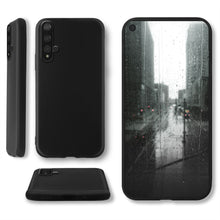 Cargar imagen en el visor de la galería, Moozy Minimalist Series Silicone Case for Huawei Nova 5T and Honor 20, Black - Matte Finish Slim Soft TPU Cover
