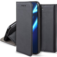 Carica l&#39;immagine nel visualizzatore di Gallery, Moozy Case Flip Cover for Realme 6 Pro, Black - Smart Magnetic Flip Case with Card Holder and Stand
