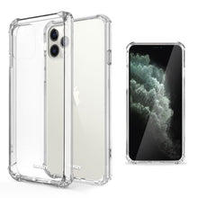 Cargar imagen en el visor de la galería, Moozy Shock Proof Silicone Case for iPhone 11 Pro Max - Transparent Crystal Clear Phone Case Soft TPU Cover
