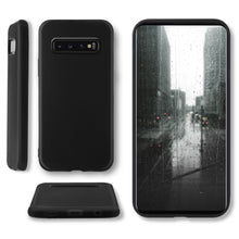 Carica l&#39;immagine nel visualizzatore di Gallery, Moozy Minimalist Series Silicone Case for Samsung S10, Black - Matte Finish Slim Soft TPU Cover
