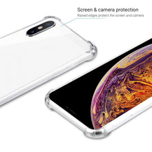 Cargar imagen en el visor de la galería, Moozy Shock Proof Silicone Case for iPhone XS Max - Transparent Crystal Clear Phone Case Soft TPU Cover

