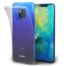 Charger l&#39;image dans la galerie, Moozy 360 Degree Case for Huawei Mate 20 Pro - Full body Front and Back Slim Clear Transparent TPU Silicone Gel Cover
