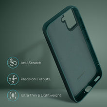 Charger l&#39;image dans la galerie, Moozy Lifestyle. Silicone Case for Samsung S21 FE, Dark Green - Liquid Silicone Lightweight Cover with Matte Finish and Soft Microfiber Lining, Premium Silicone Case
