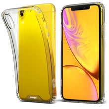 Carica l&#39;immagine nel visualizzatore di Gallery, Moozy Xframe Shockproof Case for iPhone XR - Transparent Rim Case, Double Colour Clear Hybrid Cover with Shock Absorbing TPU Rim
