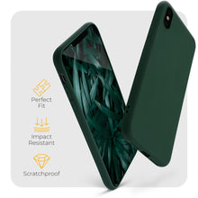 Cargar imagen en el visor de la galería, Moozy Minimalist Series Silicone Case for iPhone X and iPhone XS, Midnight Green - Matte Finish Slim Soft TPU Cover
