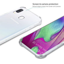 Cargar imagen en el visor de la galería, Moozy Shock Proof Silicone Case for Samsung A40 - Transparent Crystal Clear Phone Case Soft TPU Cover
