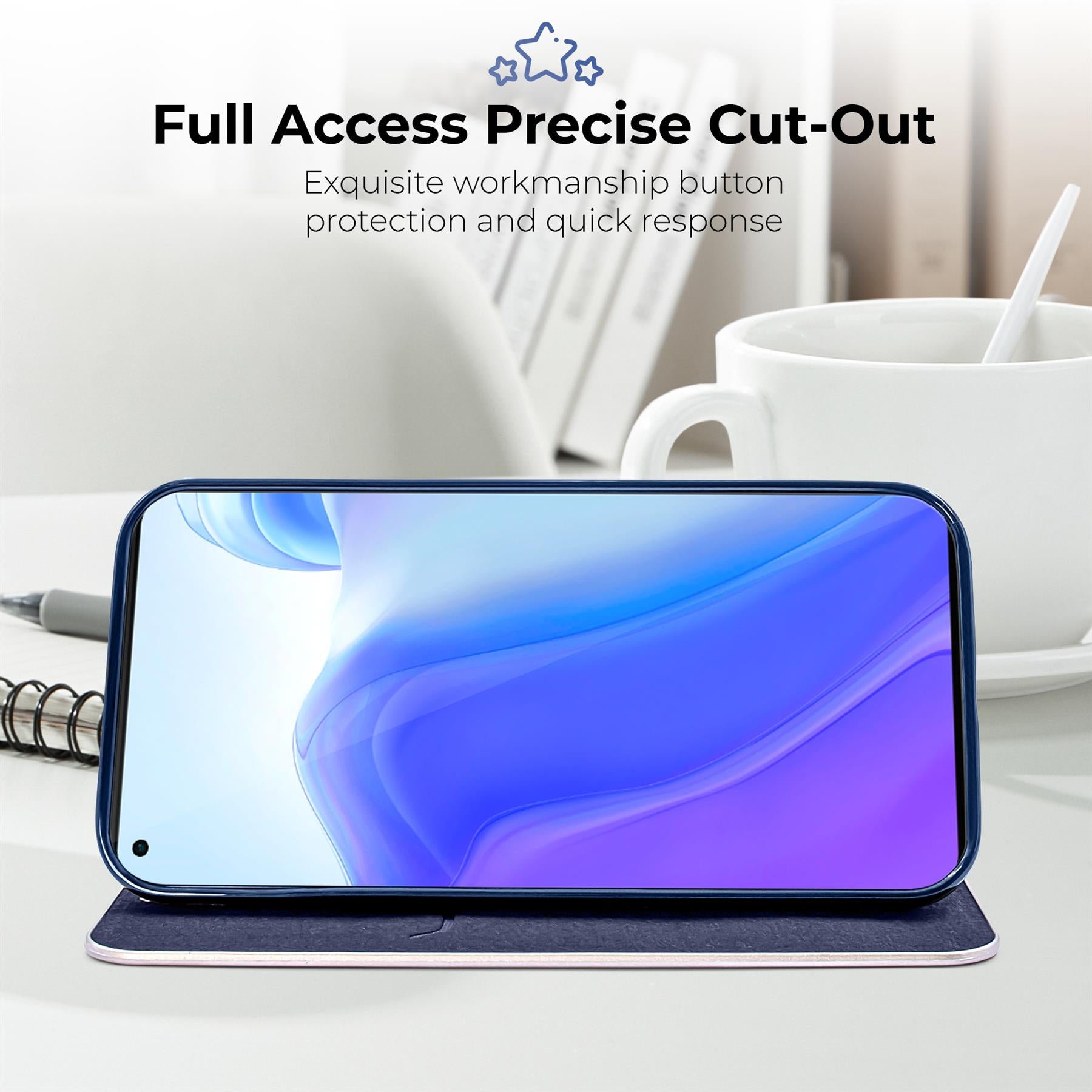 Moozy Etui Z Portfelem Do Xiaomi Mi 10T 5G I Mi 10T Pro 5G, Dark Blue Carbon Metaliczna Ochrona Krawedzi Magnetyczne Zapiecie Klapka Z Uchwytem Na Karte B Iext146961344