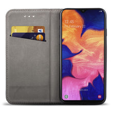 Załaduj obraz do przeglądarki galerii, Moozy Case Flip Cover for Samsung A10, Black - Smart Magnetic Flip Case with Card Holder and Stand
