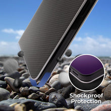 Załaduj obraz do przeglądarki galerii, Moozy Wallet Case for Huawei P30 Lite, Black Carbon – Metallic Edge Protection Magnetic Closure Flip Cover with Card Holder
