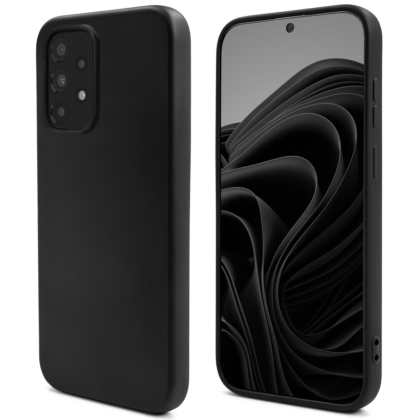 Moozy Lifestyle. Silicone Case for Samsung A53 5G, Black - Liquid Silicone Lightweight Cover with Matte Finish and Soft Microfiber Lining, Premium Silicone Case