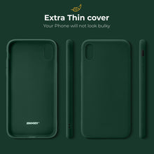 Afbeelding in Gallery-weergave laden, Moozy Minimalist Series Silicone Case for iPhone XR, Midnight Green - Matte Finish Slim Soft TPU Cover
